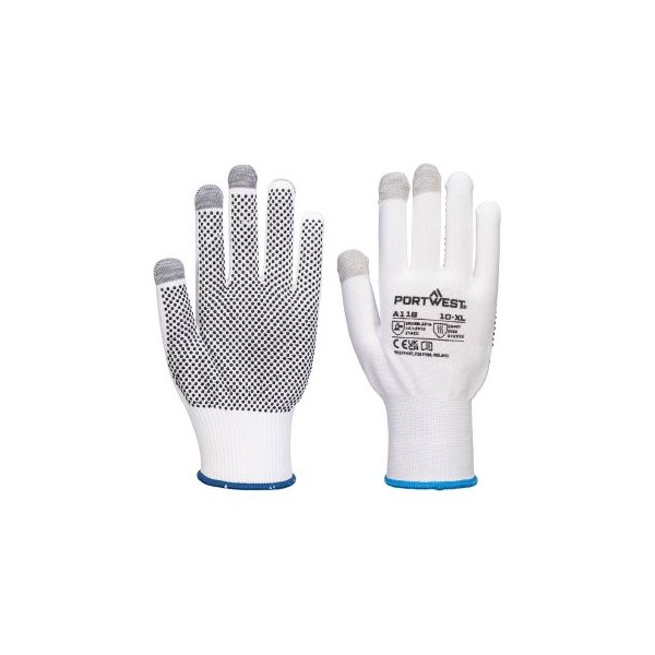 Grip 13 PVC pöttyös érintőképernyős kesztyű (12 pár)